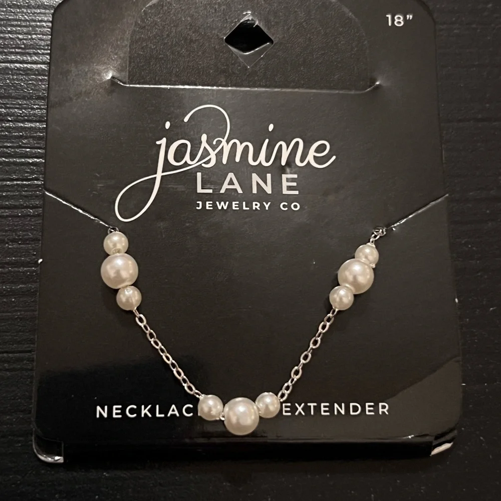 Jasmine Lane Pearl Necklace Set of 2 NWT | 18” w/ Extender | Silver Tone